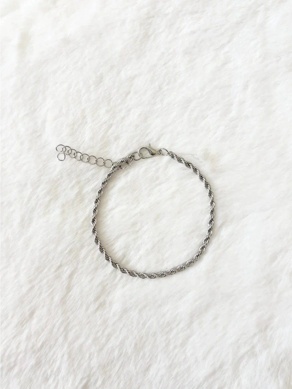 5/$15 🩷 MUST BUNDLE Silver Twisted Rope Bracelet - Women Jewelry